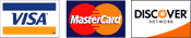 We accept Vias, MasterCard, and Discover